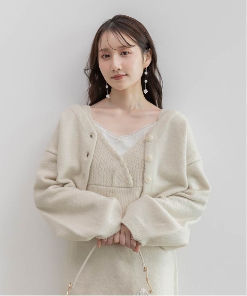 RANDA(ランダ)の「カーディガンセットミニワンピース(ワンピース・レディース・グレー/アイボリー/ベージュ・0/1)」の22枚目の写真