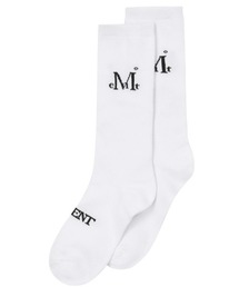MUCENT（ムセント）の「A'GEM/9 × .kom 『MUCENT/ムーセント』 SIGNATURE MAIN LOGO CREW SOCKS [3PACK]/シグニチャーロゴソックス(3PACK)（ソックス/靴下）」