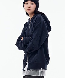 TUOMIO（トゥオミオ）の「【TUOMIO】STAR PATCH HOOD ZIP-UP / 【トゥオミオ】スターパッチフードジップパーカー（パーカー）」