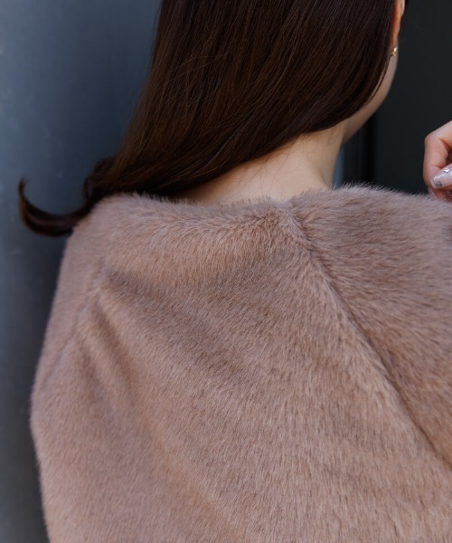 flower（フラワー）の「コンパクトファーコート（ノーカラーコート・レディース・ホワイト/ブラウン・FREE）」の21枚目の写真