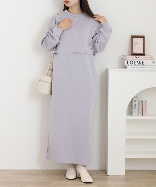 セール】ダンボールニット ショートプルオーバー Vネックジャンスカ