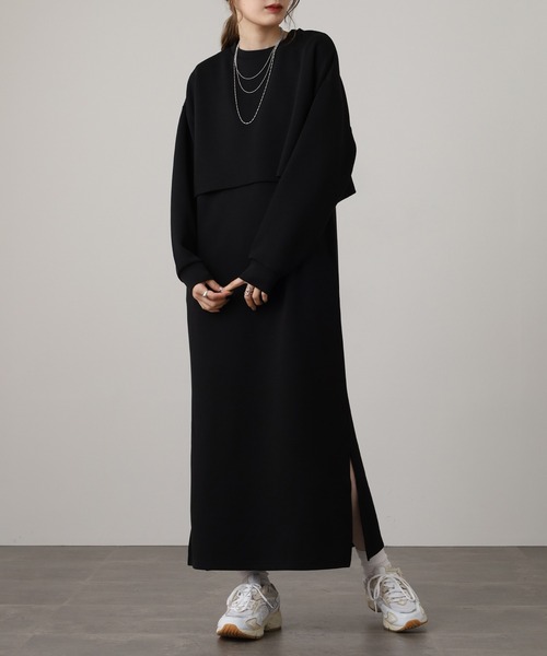 セール】ダンボールニット ショートプルオーバー Vネックジャンスカ