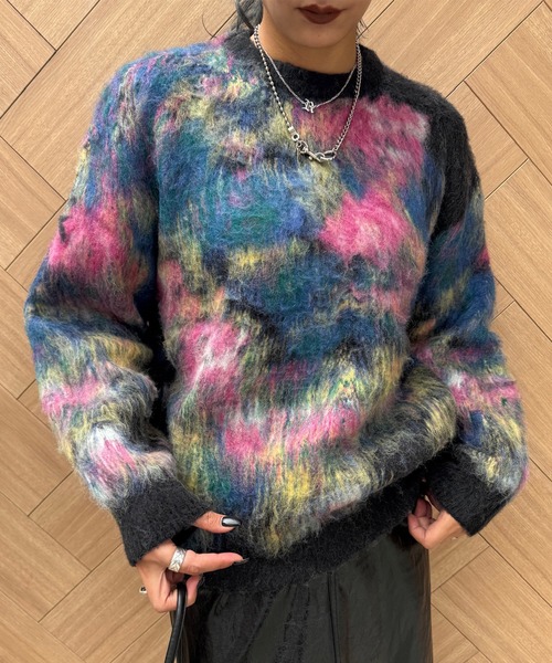 Ameri（アメリ）の「WILTED FLOWER MOHAIR JACQUARD KNIT TOP