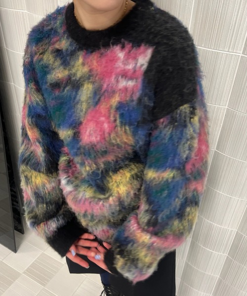 WILTED FLOWER MOHAIR JACQUARD KNIT TOP（ニット/セーター）｜Ameri