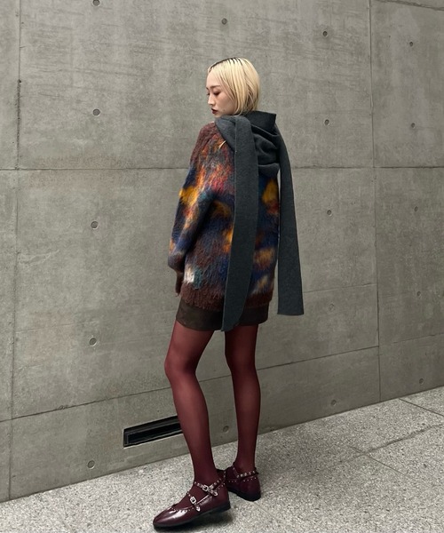 Ameri（アメリ）の「WILTED FLOWER MOHAIR JACQUARD KNIT TOP