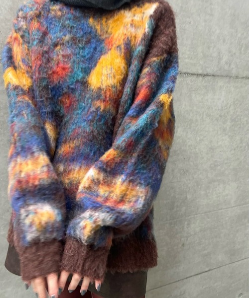 WILTED FLOWER MOHAIR JACQUARD KNIT TOP（ニット/セーター）｜Ameri