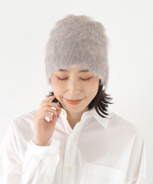 ORCIVAL（オーシバル）の「ORCIVAL/オーシバル MOHAIRニットキャップ #OR-H0374（ニットキャップ/ビーニー・レディース・ベージュ系その他/チャコールグレー・FREE）」の3枚目の写真