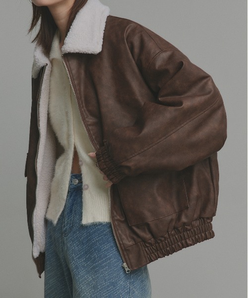 セール】ヴィンテージライク ボアブルゾン（ブルゾン）｜ad thie