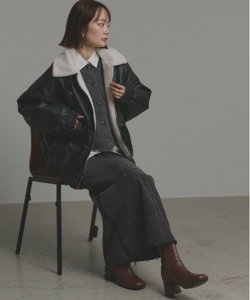 セール】ヴィンテージライク ボアブルゾン（ブルゾン）｜ad thie