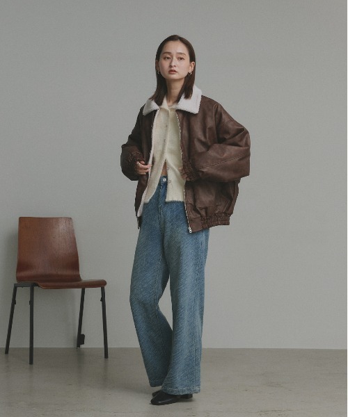 セール】ヴィンテージライク ボアブルゾン（ブルゾン）｜ad thie