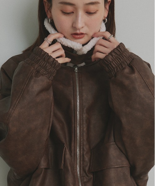 セール】ヴィンテージライク ボアブルゾン（ブルゾン）｜ad thie