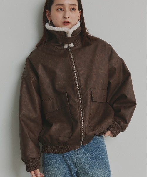 セール】ヴィンテージライク ボアブルゾン（ブルゾン）｜ad thie