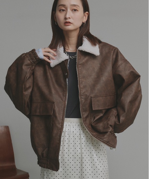 セール】ヴィンテージライク ボアブルゾン（ブルゾン）｜ad thie