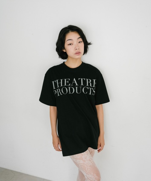 THEATRE PRODUCTS（シアタープロダクツ）の「THEATRE PRODUCTSロゴTシャツ（Tシャツ/カットソー・レディース・ホワイト/ブラック・FREE）」の2枚目の写真