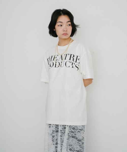 THEATRE PRODUCTS（シアタープロダクツ）の「THEATRE PRODUCTSロゴTシャツ（Tシャツ/カットソー・レディース・ホワイト/ブラック・FREE）」の5枚目の写真