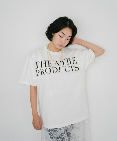 THEATRE PRODUCTS（シアタープロダクツ）の「THEATRE PRODUCTSロゴTシャツ（Tシャツ/カットソー・レディース・ホワイト/ブラック・FREE）」の6枚目の写真