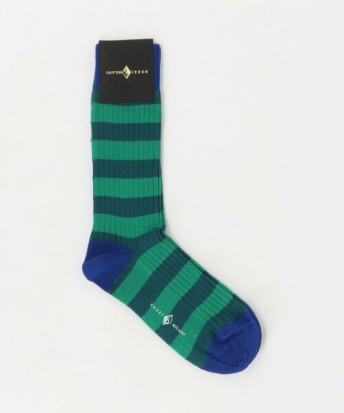 UNITED ARROWS(ユナイテッドアローズ)の「<SOZZI>カラーボーダー リブソックス(ソックス/靴下・メンズ・グレー系/ネイビー/オレンジ/ケリーグリーン・FREE)」の3枚目の写真