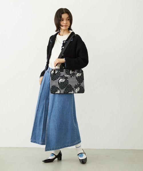 MILKFED.（ミルクフェド）の「OPEN COLLAR CONTRAST TRIM KNIT CARDIGAN（カーディガン/ボレロ・レディース・グレー/オフホワイト/ブラック・ONE SIZE）」の16枚目の写真