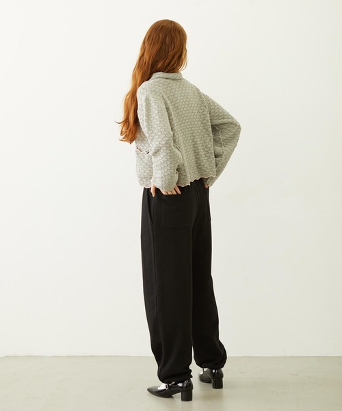 MILKFED.（ミルクフェド）の「OPEN COLLAR CONTRAST TRIM KNIT CARDIGAN（カーディガン/ボレロ・レディース・グレー/オフホワイト/ブラック・ONE SIZE）」の22枚目の写真