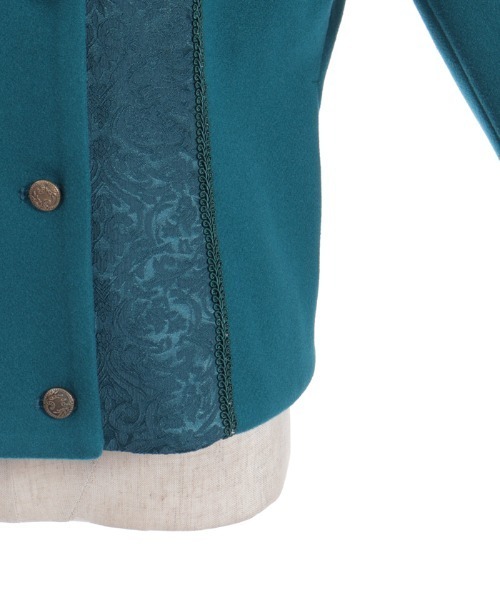 axes femme(アクシーズファム)の「刺繍入ジャカード切替コート(ピーコート・レディース・ワイン/ブラック/ブルーグリーン・MEDIUM)」の21枚目の写真