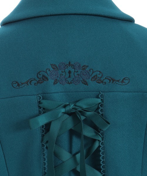 axes femme(アクシーズファム)の「刺繍入ジャカード切替コート(ピーコート・レディース・ワイン/ブラック/ブルーグリーン・MEDIUM)」の19枚目の写真