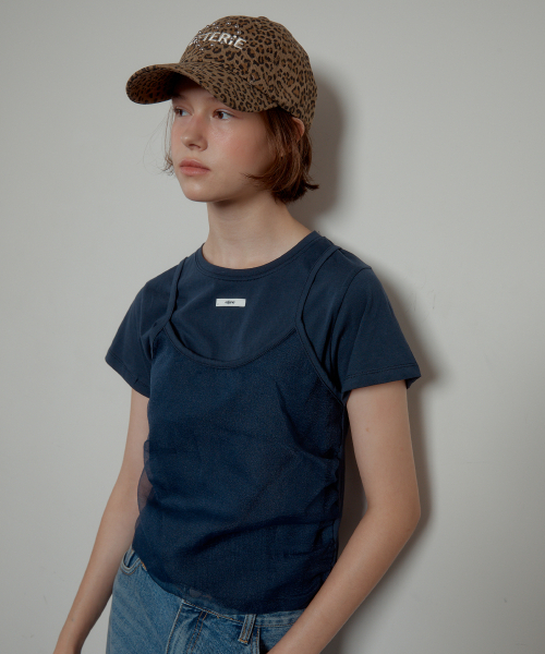 LETERIE(レテリー)の「BUSTIER LAYERED T-SHIRT_NAVY(Tシャツ/カットソー・レディース・ネイビー・FREE)」の3枚目の写真