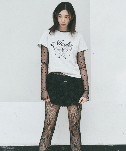 NICK&NICOLE(ニックアンドニコール)の「FLOWER MICRO SHORT PANTS_BLACK(その他パンツ・レディース・その他・FREE)」の4枚目の写真