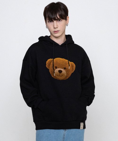 GRAVER（グレーバー）の「[ユニセックス]ビッグOFベアフードパーカー_ブラック（パーカー・レディース・ブラック・SMALL/MEDIUM/LARGE）」の6枚目の写真