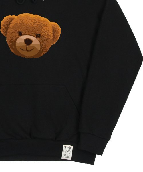 GRAVER（グレーバー）の「[ユニセックス]ビッグOFベアフードパーカー_ブラック（パーカー・レディース・ブラック・SMALL/MEDIUM/LARGE）」の2枚目の写真