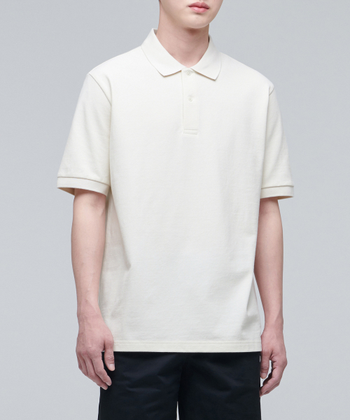 MUSINSA STANDARD(ムシンサスタンダード)の「ベーシックピケポロシャツ【クリーム】(ポロシャツ・メンズ・その他・X-LARGE/XX-LARGE/XXX-LARGE/LARGE/MEDIUM/SMALL)」の2枚目の写真