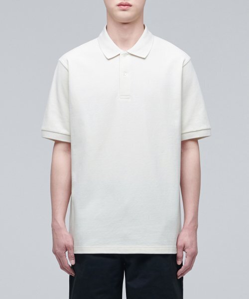 MUSINSA STANDARD(ムシンサスタンダード)の「ベーシックピケポロシャツ【クリーム】(ポロシャツ・メンズ・その他・X-LARGE/XX-LARGE/XXX-LARGE/LARGE/MEDIUM/SMALL)」の3枚目の写真