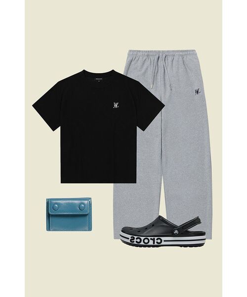 WOOALONG（ウアロン）の「Signature relax wide pants - GREY（スウェットパンツ・レディース・ライトグレー・LARGE/MEDIUM/SMALL）」の17枚目の写真