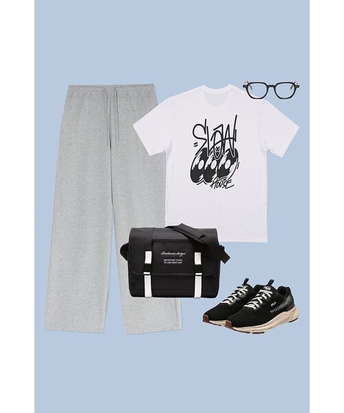 WOOALONG（ウアロン）の「Signature relax wide pants - GREY（スウェットパンツ・レディース・ライトグレー・LARGE/MEDIUM/SMALL）」の20枚目の写真