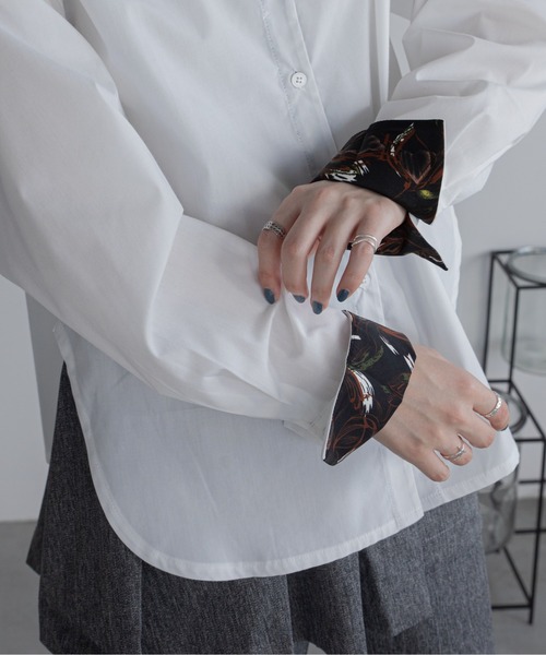 VACANCY（ヴァカンシー）の「ロゴ刺繍バリモア襟配色シャツ（シャツ/ブラウス・レディース・ホワイト/その他/ブルー・FREE）」の16枚目の写真