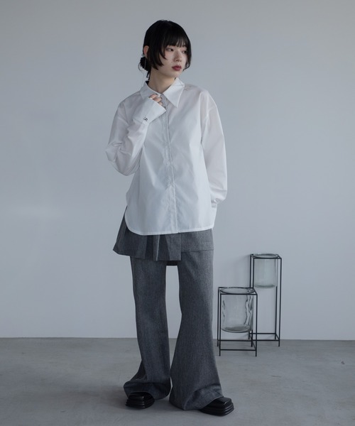 VACANCY（ヴァカンシー）の「ロゴ刺繍バリモア襟配色シャツ（シャツ/ブラウス・レディース・ホワイト/その他/ブルー・FREE）」の18枚目の写真