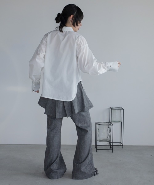 VACANCY（ヴァカンシー）の「ロゴ刺繍バリモア襟配色シャツ（シャツ/ブラウス・レディース・ホワイト/その他/ブルー・FREE）」の13枚目の写真