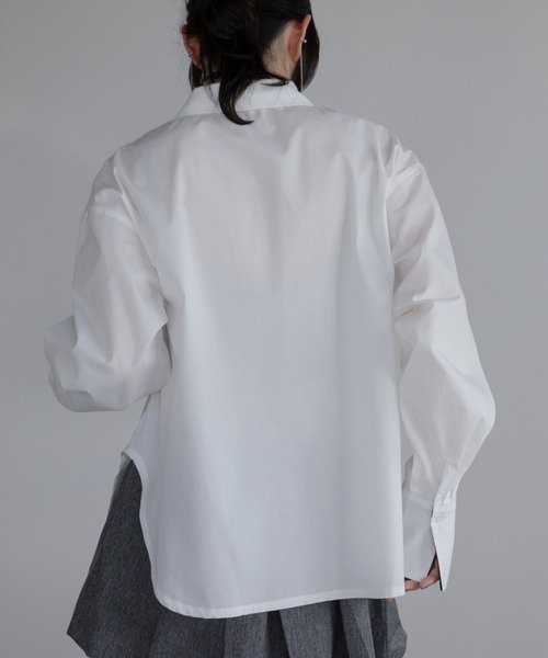 VACANCY（ヴァカンシー）の「ロゴ刺繍バリモア襟配色シャツ（シャツ/ブラウス・レディース・ホワイト/その他/ブルー・FREE）」の7枚目の写真