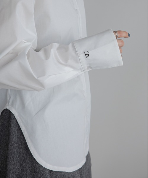 VACANCY（ヴァカンシー）の「ロゴ刺繍バリモア襟配色シャツ（シャツ/ブラウス・レディース・ホワイト/その他/ブルー・FREE）」の8枚目の写真
