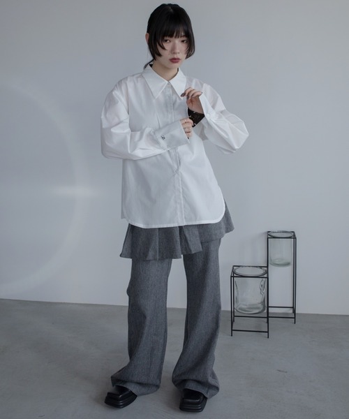 VACANCY（ヴァカンシー）の「ロゴ刺繍バリモア襟配色シャツ（シャツ/ブラウス・レディース・ホワイト/その他/ブルー・FREE）」の19枚目の写真