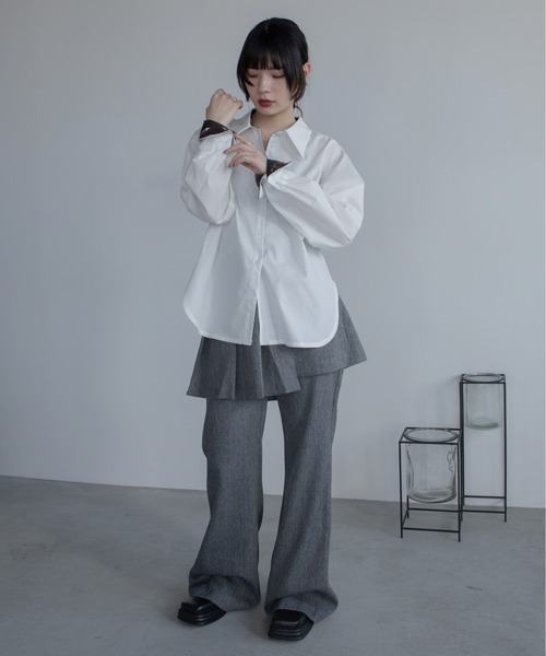 VACANCY（ヴァカンシー）の「ロゴ刺繍バリモア襟配色シャツ（シャツ/ブラウス・レディース・ホワイト/その他/ブルー・FREE）」の20枚目の写真