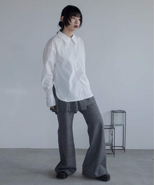 VACANCY（ヴァカンシー）の「ロゴ刺繍バリモア襟配色シャツ（シャツ/ブラウス・レディース・ホワイト/その他/ブルー・FREE）」の11枚目の写真