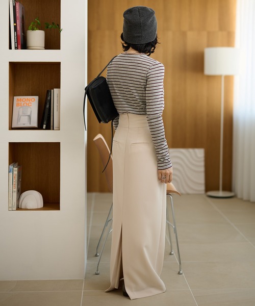 LAULEN(ローレン)の「crew neck border tops /配色クルーネック長袖ボーダートップス(Tシャツ/カットソー・レディース・ネイビー/ブラック×ホワイト/ブルー/グレー・FREE)」の17枚目の写真