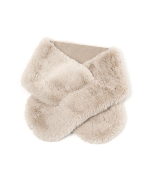 GLOBAL WORK（グローバルワーク）の「洗えるフェイクファーティペット/598299（マフラー・レディース・ベージュ/グレー/オフホワイト/チャコールグレー・FREE）」の4枚目の写真