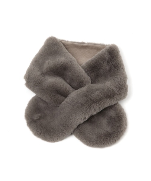 GLOBAL WORK（グローバルワーク）の「洗えるフェイクファーティペット/598299（マフラー・レディース・ベージュ/グレー/オフホワイト/チャコールグレー・FREE）」の3枚目の写真