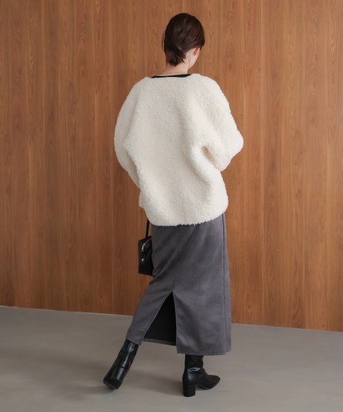 Bou Jeloud(ブージュルード)の「ボアショートアウター(ブルゾン・レディース・オフホワイト/グレー・FREE)」の9枚目の写真