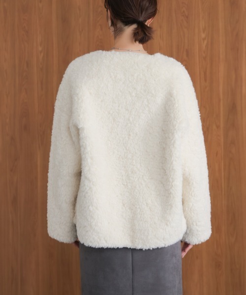 Bou Jeloud(ブージュルード)の「ボアショートアウター(ブルゾン・レディース・オフホワイト/グレー・FREE)」の14枚目の写真