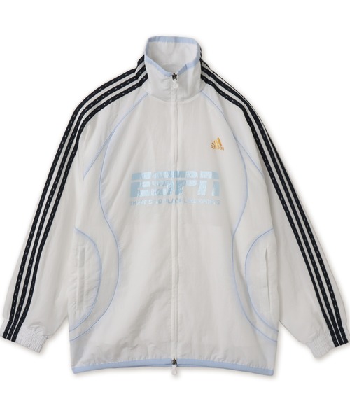 adidas(アディダス)の「adidas TEAMGEIST 2.0 TRACKTOP / アディダス チームガイスト 2.0 トラックトップ(ナイロンジャケット・レディース・ホワイト・S/L/M)」の4枚目の写真
