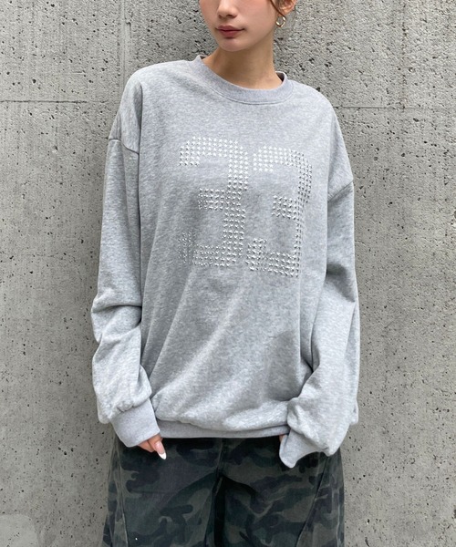 3.3 Field Trip （3.3フィールドトリップ）の「3.3 Field Trip／スタースタッズナンバープルオーバー（スウェット・レディース・ブラック/グレー・FREE）」の2枚目の写真