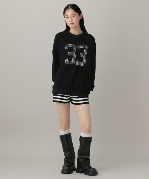 3.3 Field Trip （3.3フィールドトリップ）の「3.3 Field Trip／スタースタッズナンバープルオーバー（スウェット・レディース・ブラック/グレー・FREE）」の3枚目の写真