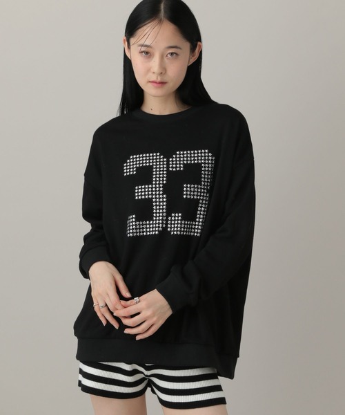 3.3 Field Trip （3.3フィールドトリップ）の「3.3 Field Trip／スタースタッズナンバープルオーバー（スウェット・レディース・ブラック/グレー・FREE）」の6枚目の写真